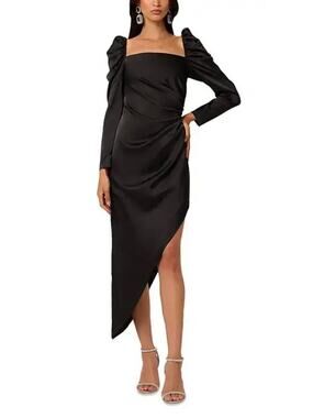 NEW Liv Foster Nora asymmetrical Midi dress Black Size 6